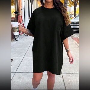SHEINCurve Classic Black Mini T-Shirt Dress